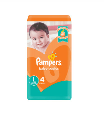 PAMPERS DIAPER BABY BASICS L 4'S