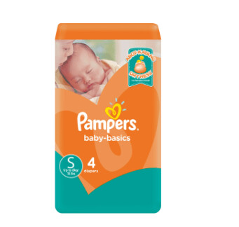 PAMPERS DIAPER BABY BASICS S 4'S