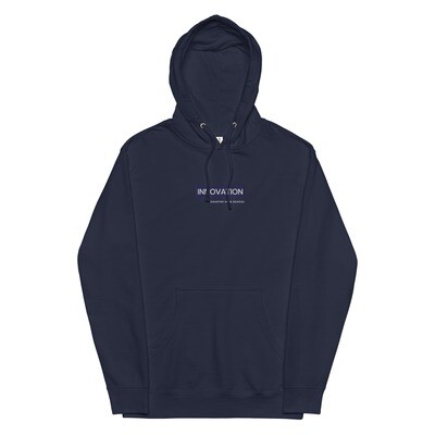 Double Navy Box Logo Hoodie - Midweight