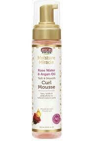 African Pride Moisture Miracle Curl Mousse Rose Water &amp; Argan Oil 8.5 oz.