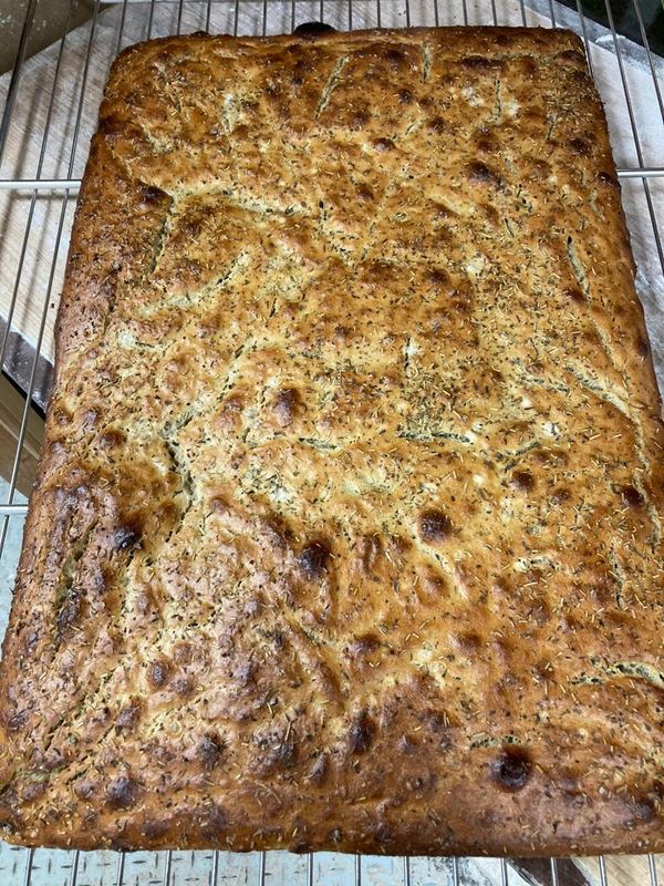 Focaccia ail &amp; herbes de Provence BIO (petite tartine pour l&#39;apéro) environ 350g