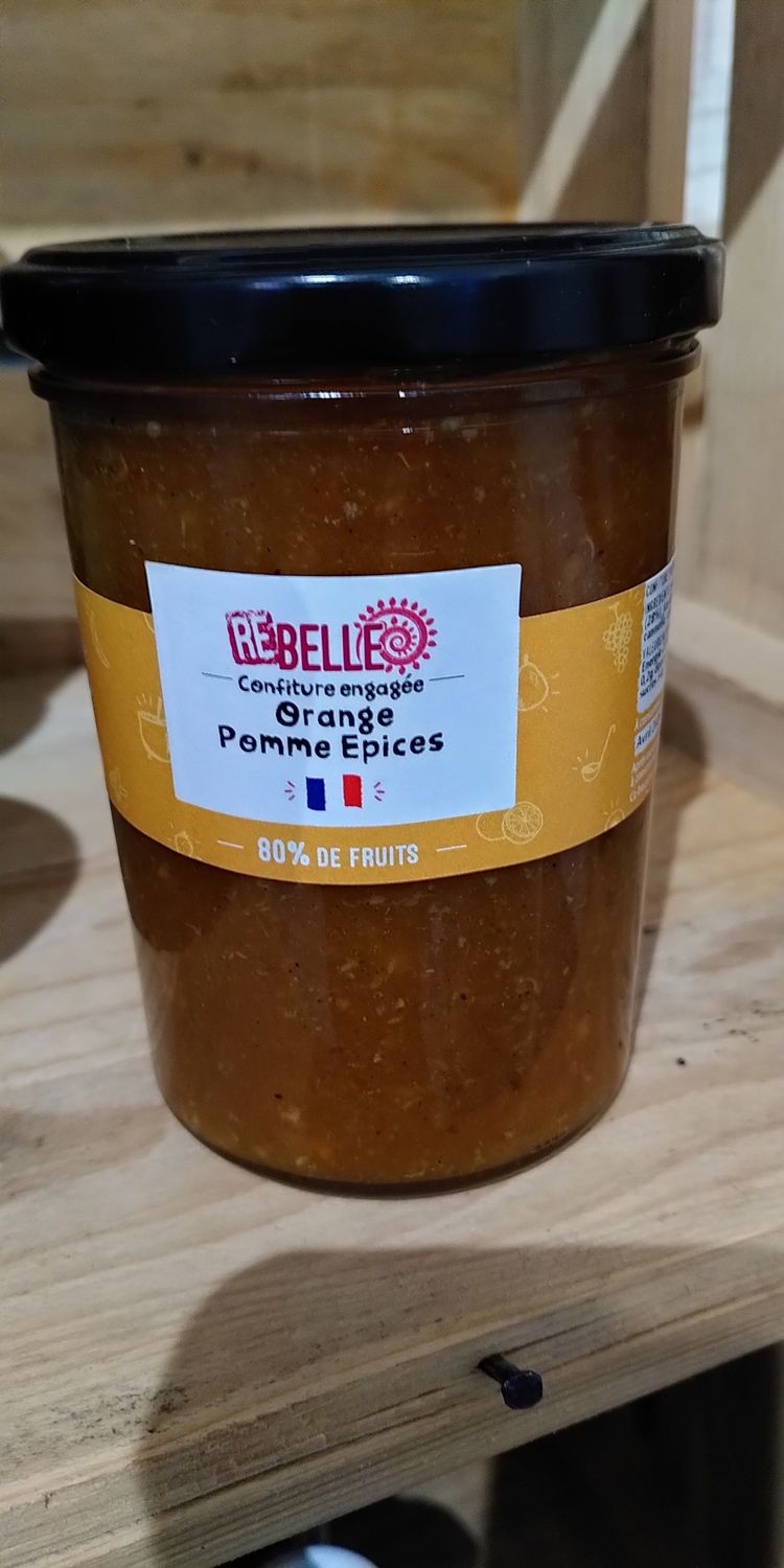 Confiture Orange Pommes Épices 80% fruit 485g