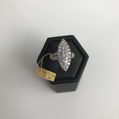 BAGUE MARQUISE DIAMANTS OR GRIS 750%o