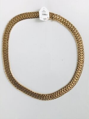 COLLIER PLAT ART DECO OR 750 %o
