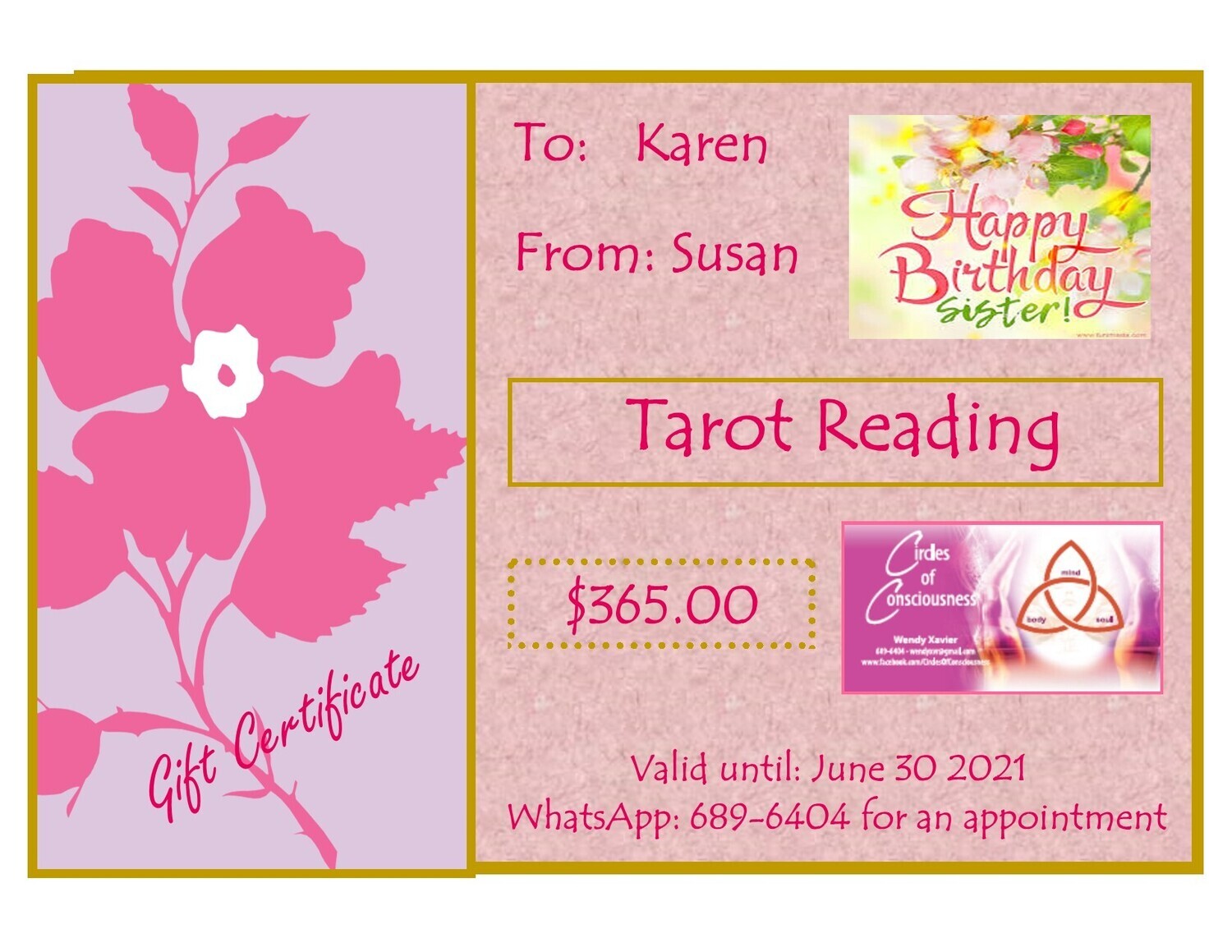 Gift Certificates (digital &amp; printed) and Pre-paid Shoppers Cards (prices vary)