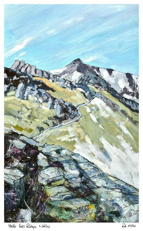 Blencathra Halls Fell  Ridge Winter  . Print . 00006. 510x825 mm