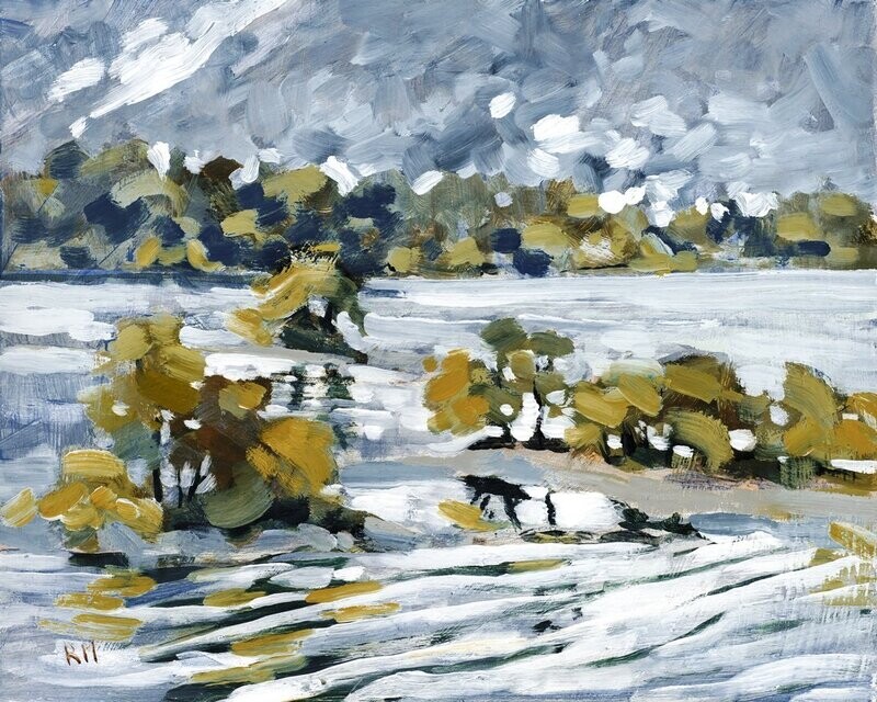 Lingholm Island July Flood . Print . 00018 . 275x320mm