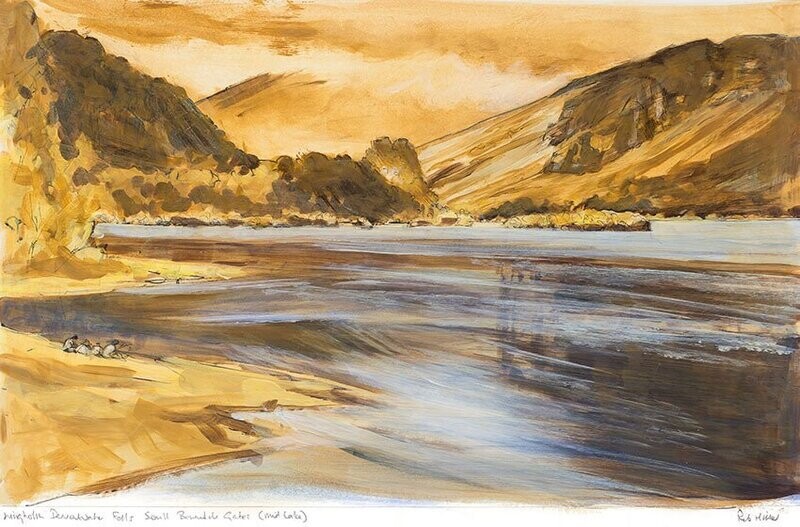 Lingholm Derwentwater Fells South. Borrowdale Gates . Sepia . Print . 00037 . 495x740mm