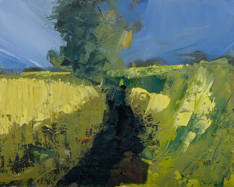 Abbey Village summer meadows . Print . 00054 . 200x300mm