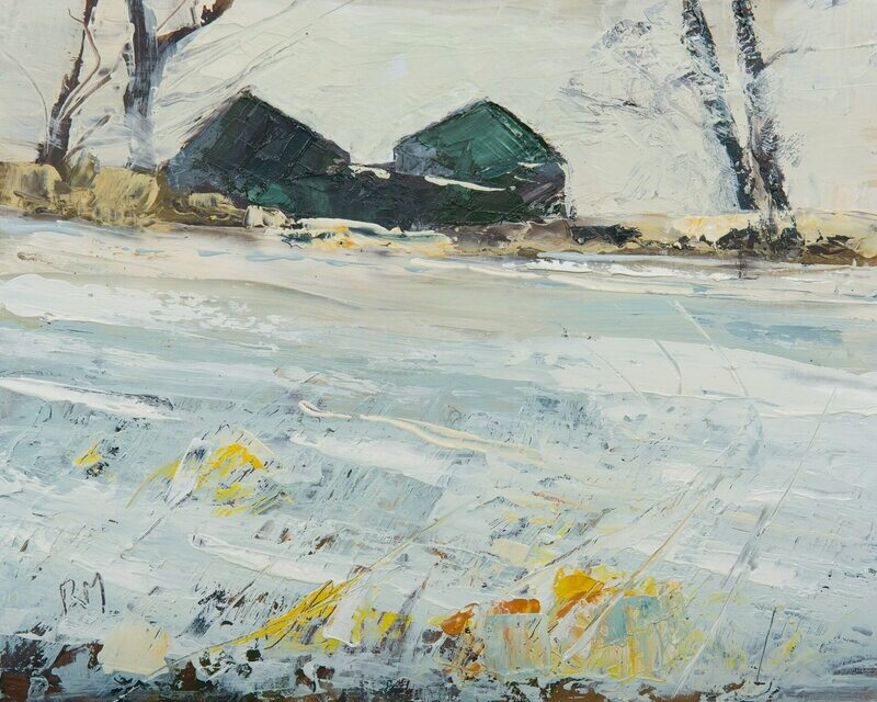 Winter Barn Snape Heights Withnell . Print . 00058 . 275x326mm