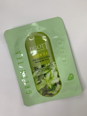 Маска тканевая для лица Зеленый чай JIGOTT GREEN TEA Real Ampoule Mask