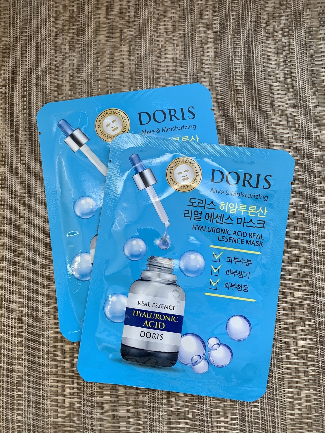 Jigott Doris Тканевая маска для лица с гиалуроновой кислотой Hyaluronic Acid Real Essence Mask, 25ml