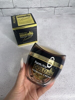Омолаживающий крем от морщин премиум-класса с улиточной слизью и частиками золота FarmStay Gold Snail Premium Cream