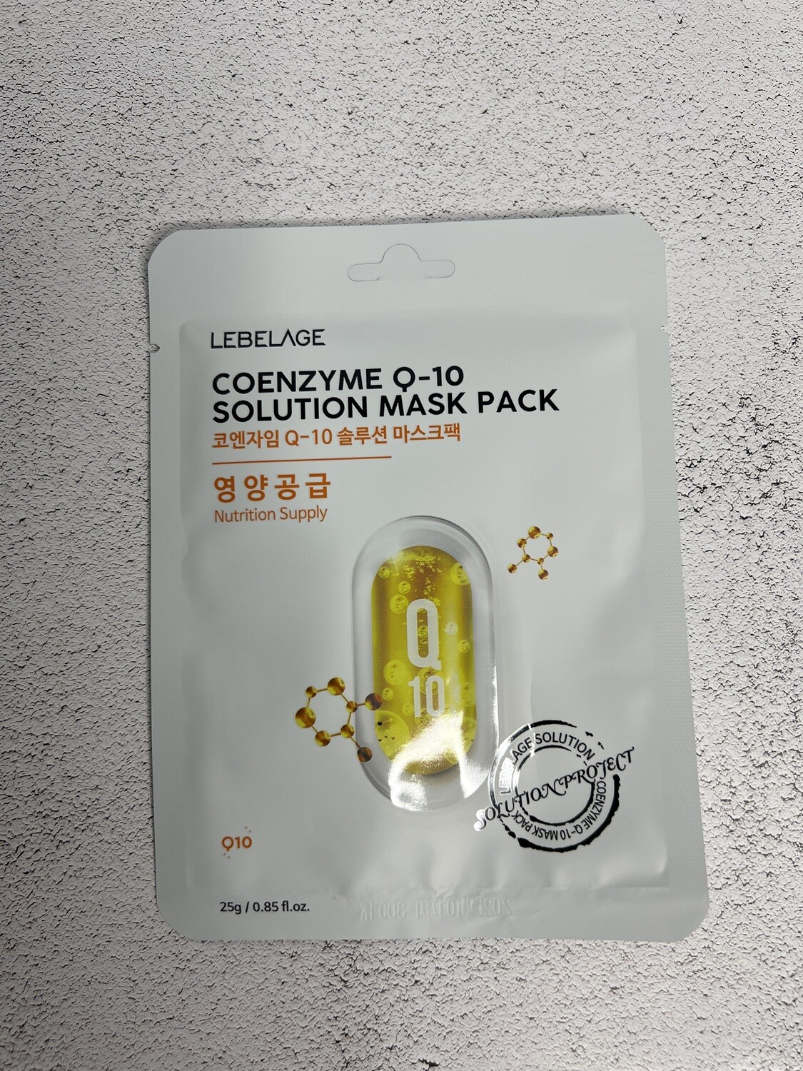 Маска для лица тканевая с коэнзимом Q-10 Lebelage Coenzyme Q-10 Solution Mask Pack