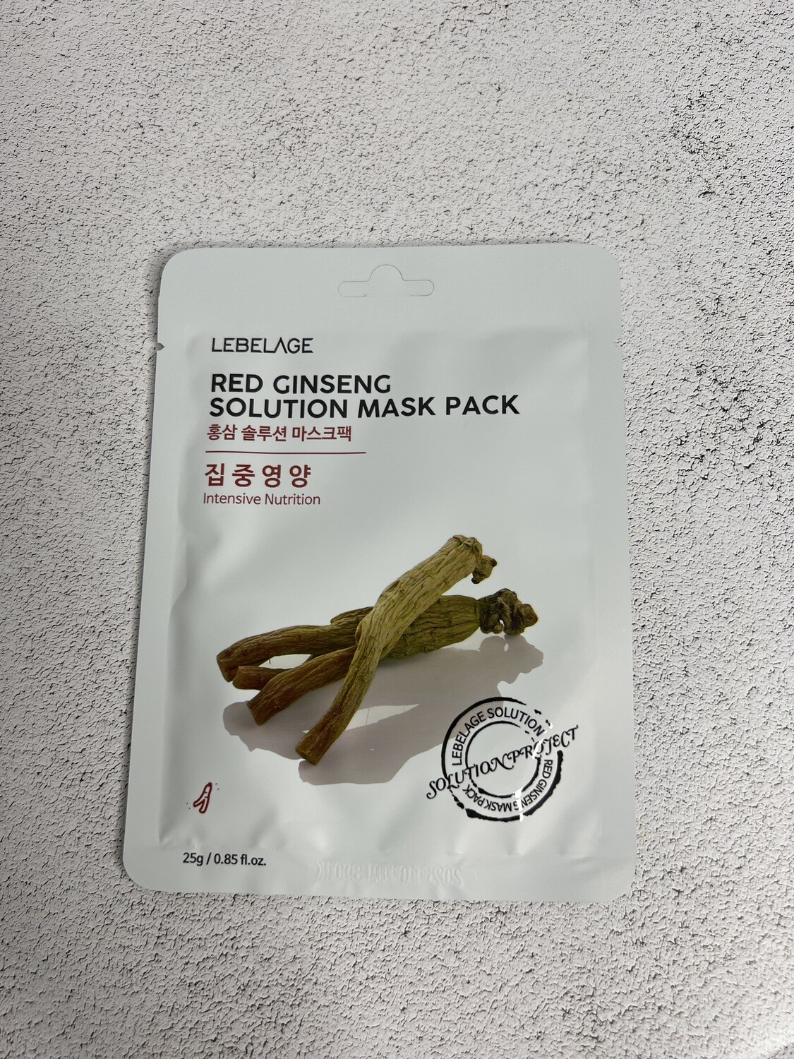 Маска тканевая с красным женьшенем Lebelage Red ginseng solution mask pack
