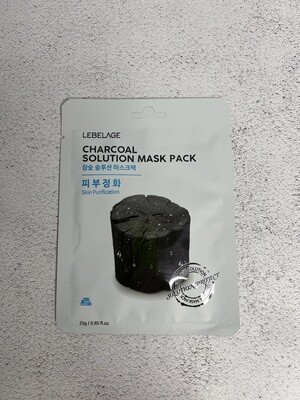 Маска тканевая с древесным углем Lebelage Charcoal Solution Mask Pack