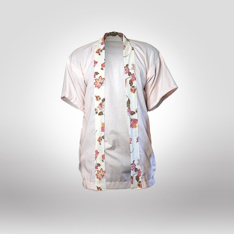 Street Blouse - XS/S Full Length - Pastel Pink & Stylized Floral