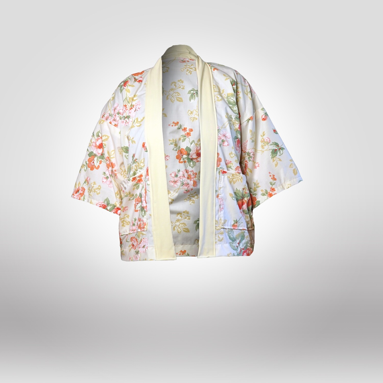 Street Blouse - M/L Crop - Painterly Floral & Cream