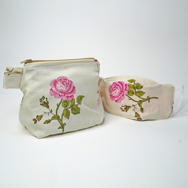Vintage Rose 2pc Set - Bag & Mask