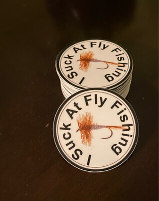 Suck At Fly Fishing Decal - Small