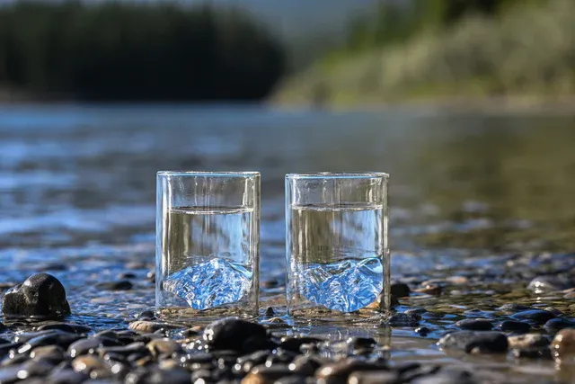 1407 MTNPK Glassware "Whistler/ Blackcomb" 2 pack