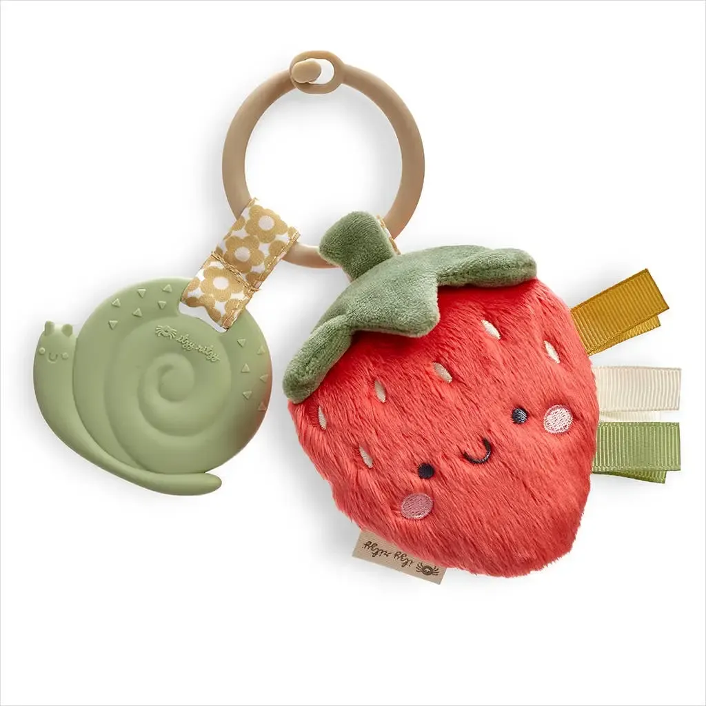 546 Itzy Ritzy Itzy Pal Plush &amp; Silicone Teether Strawberry
