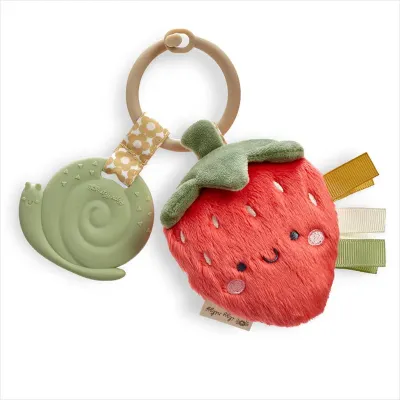 546 Itzy Ritzy Itzy Pal Plush &amp; Silicone Teether Strawberry