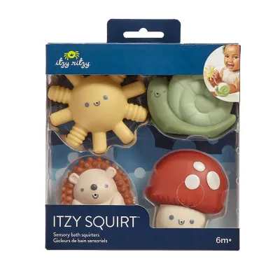 3202 Itzy Ritzy Itzy Squirt 4pk Soft Bath Toys