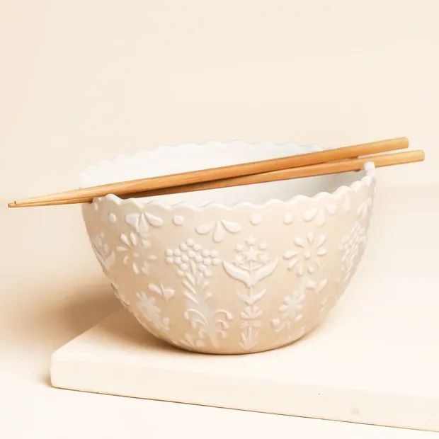4186 lisa angel Ramen bowl + chop sticks
