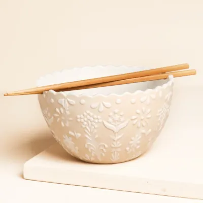 4186 lisa angel Ramen bowl + chop sticks