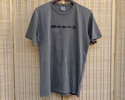 Light Grey Fort Embroidered Acid Wash T-Shirt