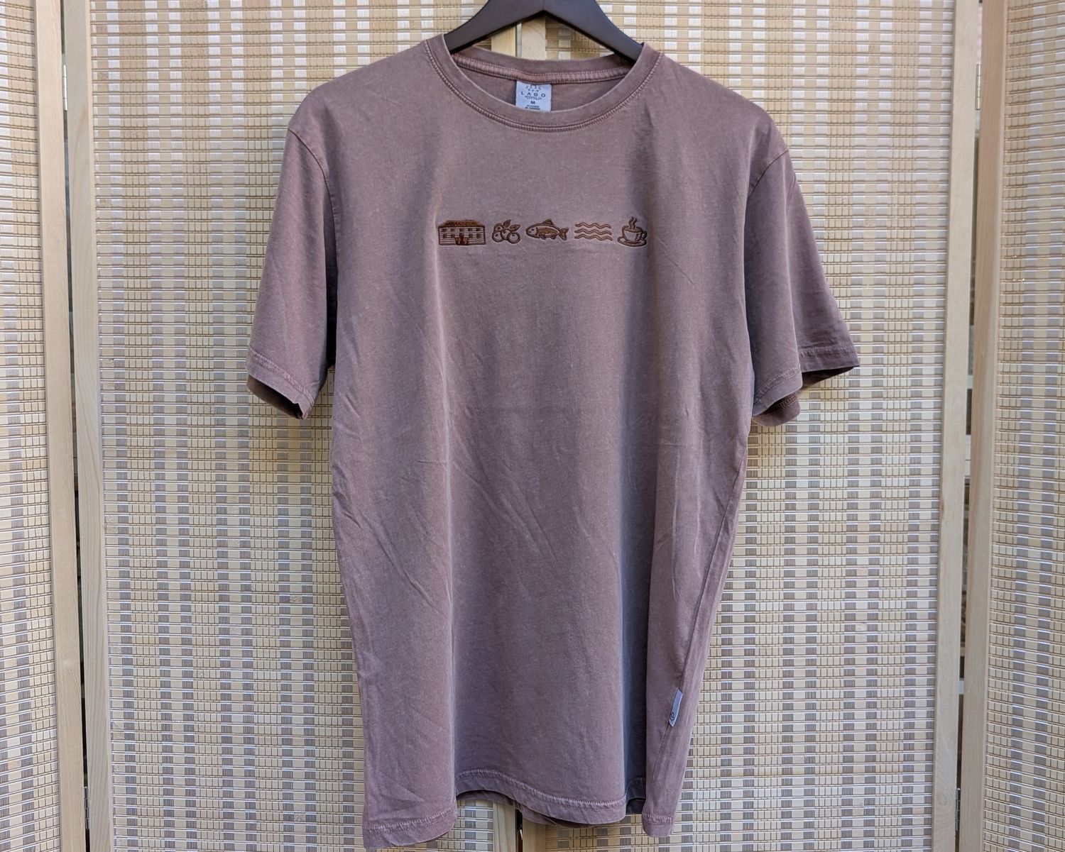 Hazy Pink Fort Embroidered Acid Wash T-Shirt