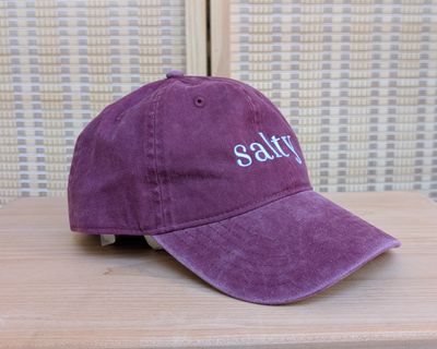 586 SALTY Maroon Acid Wash Cap