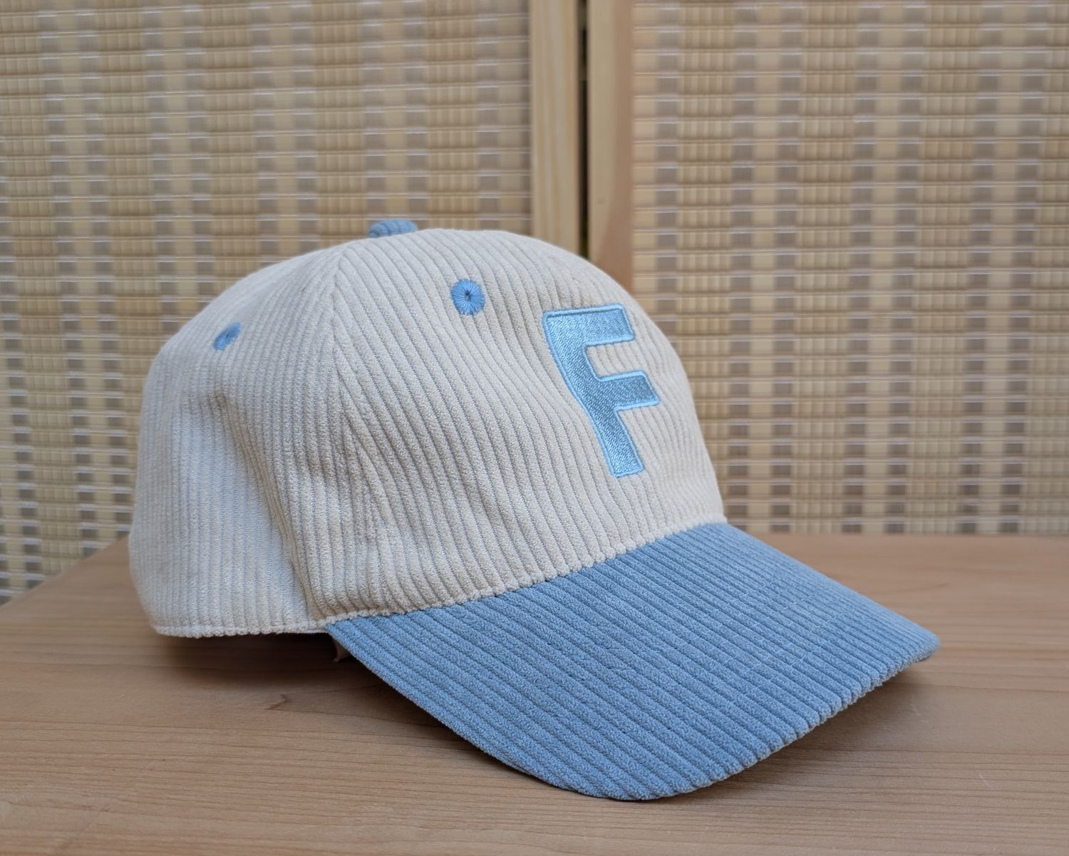 1650 Fort Supply Co. Corduroy "F" Hat - Cream/Sky