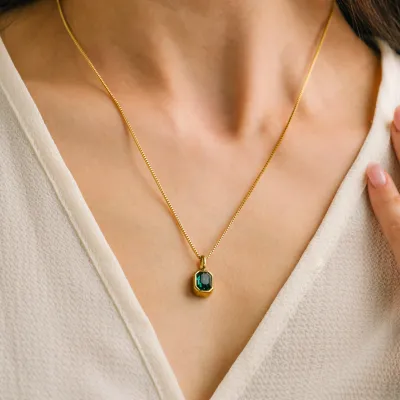 May Birth Stone Necklace