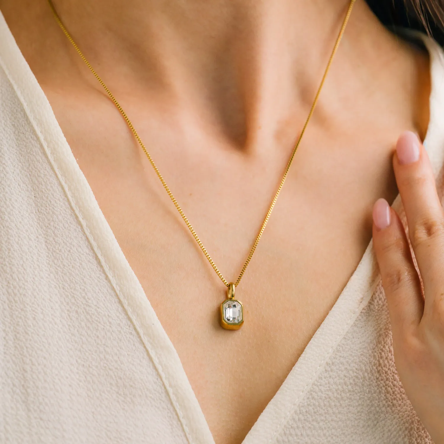 April Birth Stone Necklace