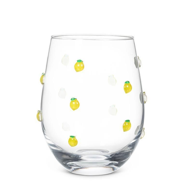 Lemon Stemless Wine Glass