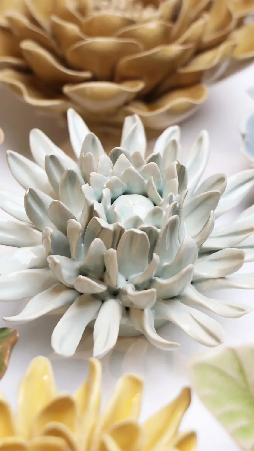 Panache Green Spider Mum Ceramic Flower