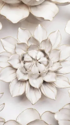 461 Chive Ivory Monch Aster Ceramic Flower