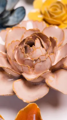 Rose Pink Camellia Ceramic Flower