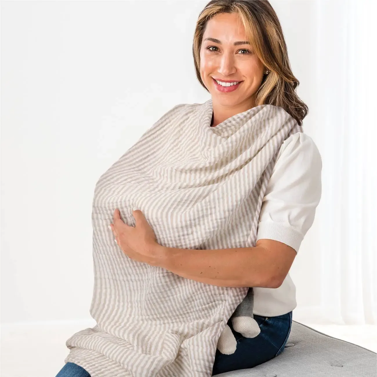 564 Itzy Ritzy Breastfeeding Boss - Chai Stripes