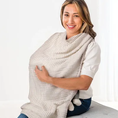 564 Itzy Ritzy Breastfeeding Boss - Chai Stripes