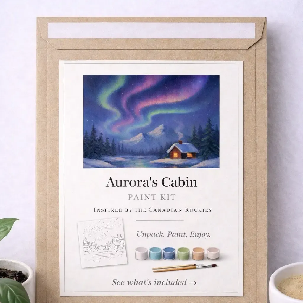 2346 Canvas Kit - Paint Kit  "Aurora's Cabin"
