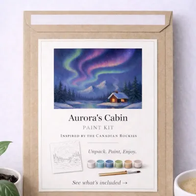 2346 Canvas Kit - Paint Kit  "Aurora's Cabin"