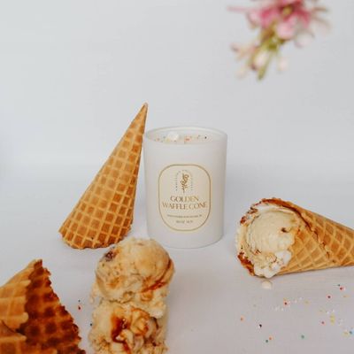 1459 Whitetail Golden Waffle Cone Candle