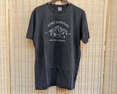 Black Fort Langley Acid Wash T-Shirt
