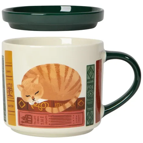 730 Danica 14oz Lidded Mug "Book Club"