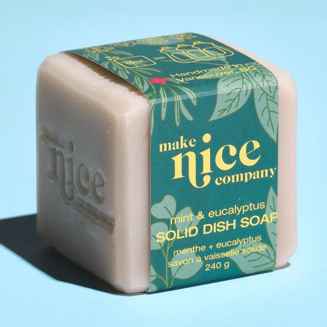 665 Make Nice Company Mint &amp; Eucalyptus Solid Dish Soap
