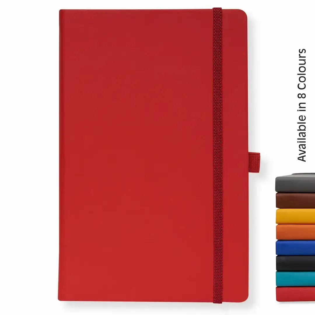 1135 Doodle Vegan Leather Red Notebook