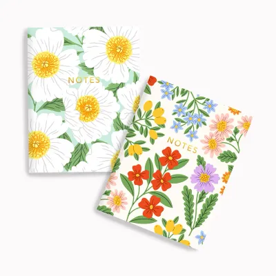 Loveliest Floral &amp; Mint Peonies Pocket Notebook Set
